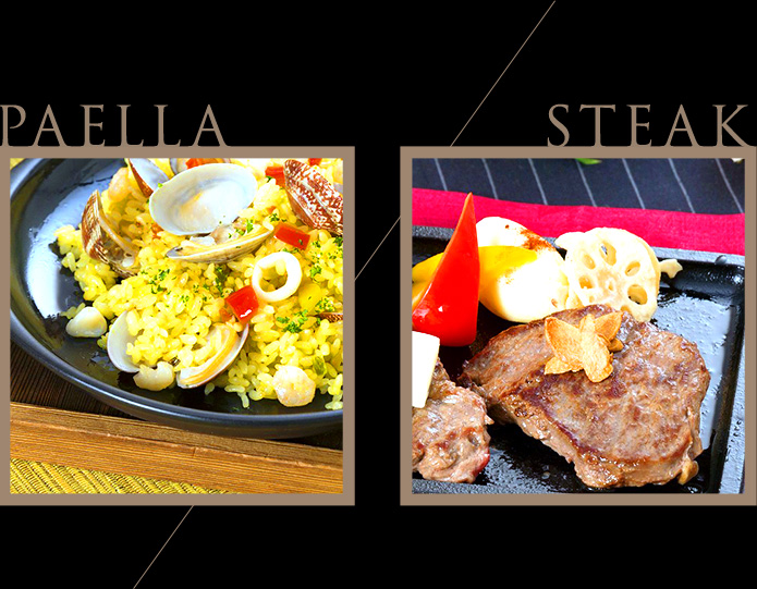 paella - steak